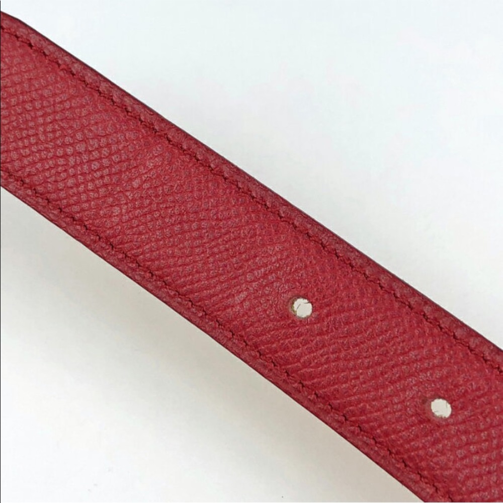 HERMES Narrow H Yellow Red Reversible Leather Belt - Picture 5 of 8